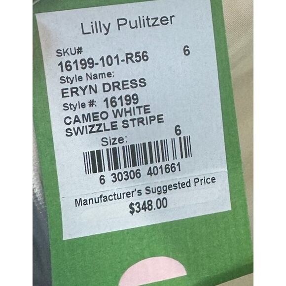 NWT Lilly Pulitzer Eryn Dress - Cameo White Swizzle Stripe - Size 6 - Picture 13 of 13